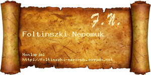 Foltinszki Nepomuk névjegykártya